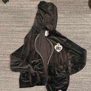Juicy Couture Black Velour Zip-Up Jacket